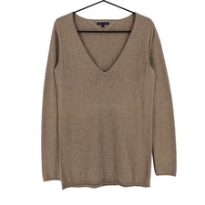 TOMMY HILFIGER V-Neck Brown Pullover Jumper Sweater Women Size S