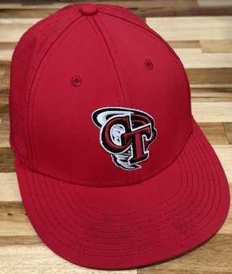 THE GAME PRO CT Tornadoes Fitted Hat Red Gray Brim Small Minor League Embroidere