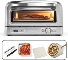 Cuisinart Indoor Pizzaofen CPZ-120U Holzbefeuerter Geschmack 400°C, 4-teiliges Pizzaset