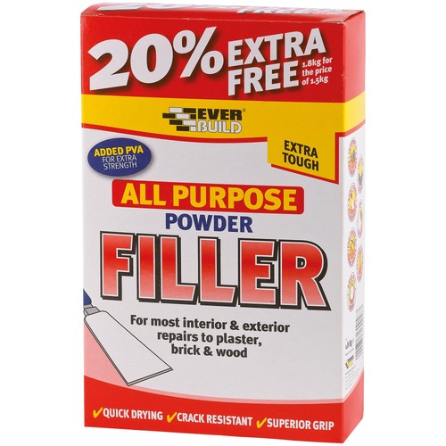 Everbuild All Purpose Powder Filler – Suitable for Interior and Exterior Use – 