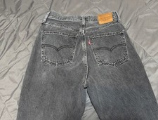 Levi's Premium 70s High Flare Jeans Womens Size W27 L32 Black Wash Denim