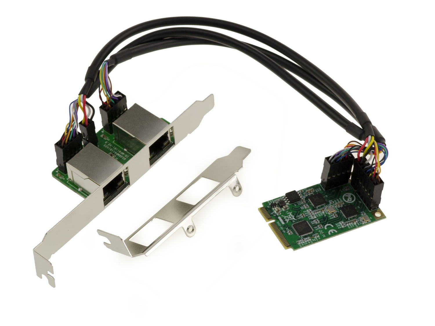Carte d'extension réseau MiniPCIe 2.5G LAN Realtek RTL8125 avec double port RJ45 femelle