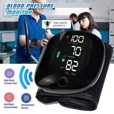Rechargeable Smart Touch LCD Screen Voice Wrist Blood Pressure Monitor Digital