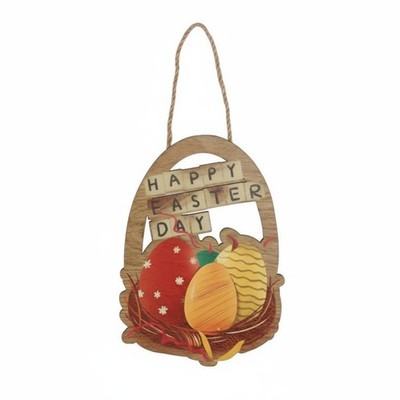 Osterhase Holz Hängetafel, ovales Türschild, Weihnachtsdekoration