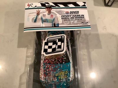 DENNY HAMLIN AUTOGRAPHED 2024 TOYOTA MAVIS TIRES DOVER RACE WIN DIECAST & CARD
