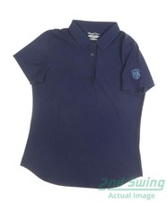 New W/ Logo Mens Straight Down Polo Large L Navy Blue MSRP 88