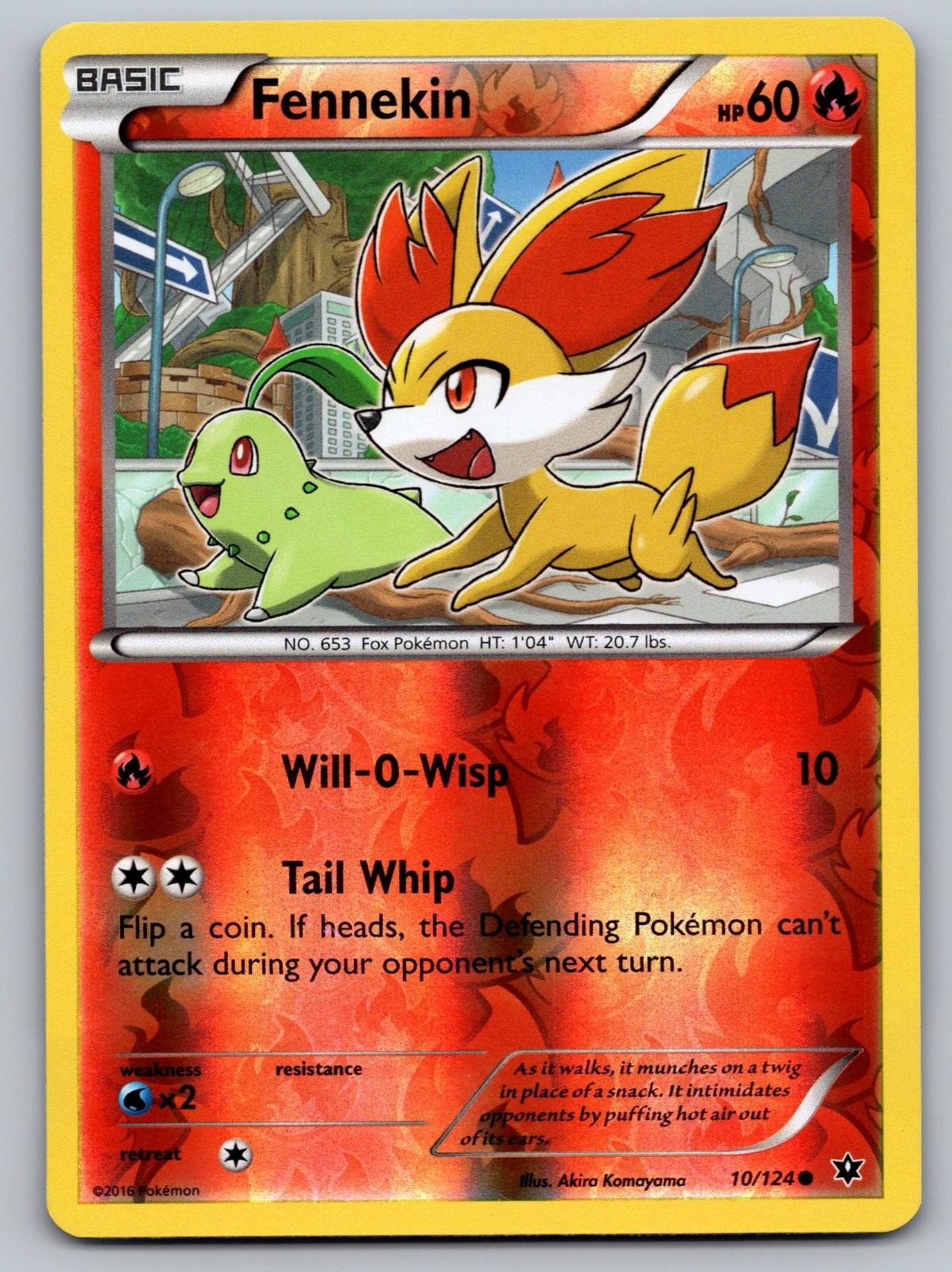 Fennekin 10/124 Fates Collide Pokemon Reverse Holo Lightly Played