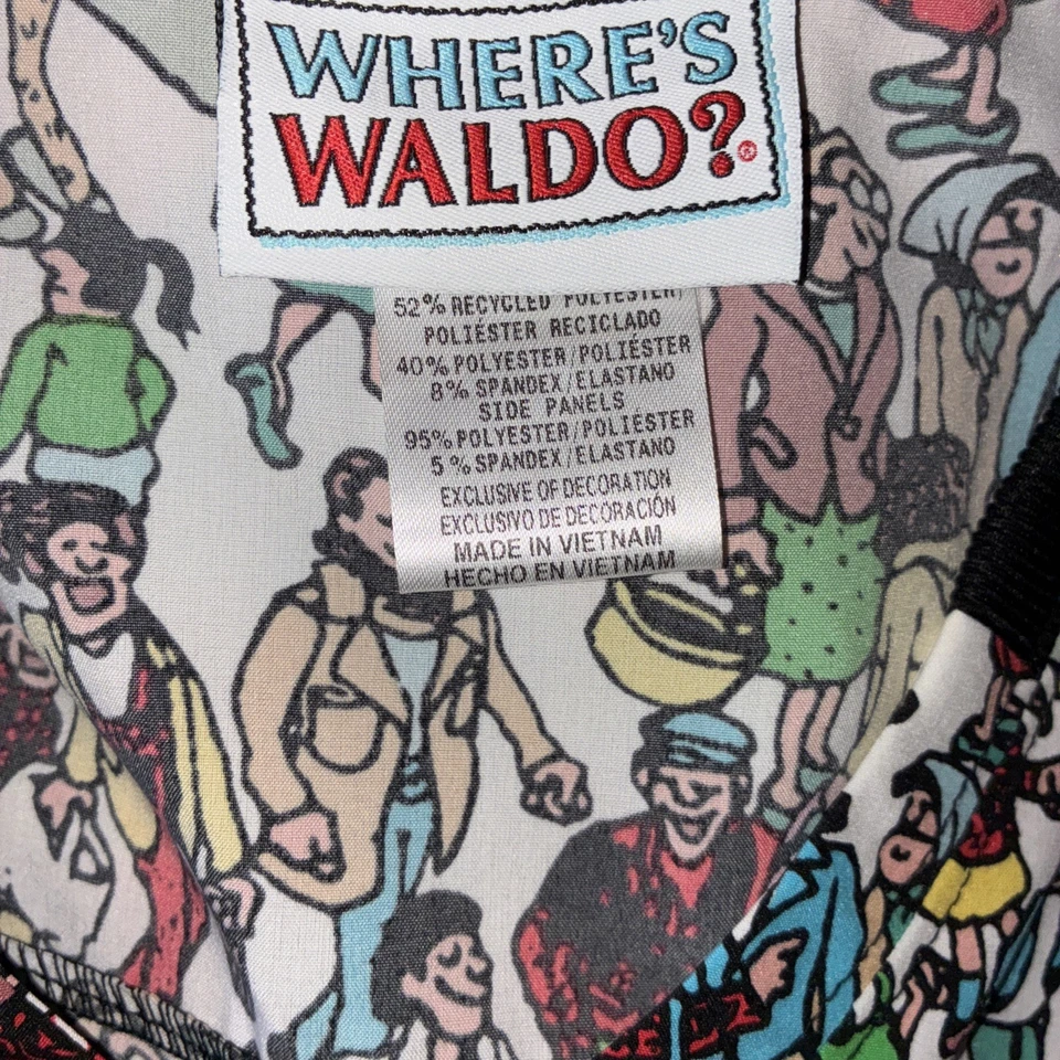 Where’s Waldo Scrub Top Women’s Unisex Medium Tooniforms New - Image 2 of 4