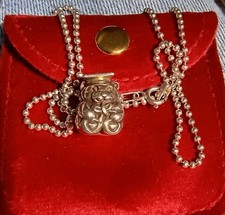 Sterling Silver Teddy Bear Graduation Charm , 925 Ball Chain Nec. 18", 11.22gm,