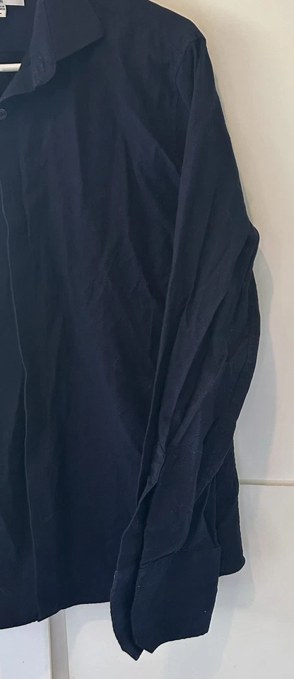 Camisa Murano Collezione Luxo Slim Fit Azul Marinho Manga Longa Elástica Masculina G - Imagem 3 de 4