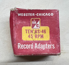 Vtg 10 RS-46 Webster Chicago Metal Record Adapters for 45 rpm Records Org Box