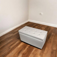 Pouf Contenitore Abino 45X90X45H Cm Bianco Forma Rettangolare Colore Rivestiment
