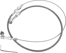 24" Stainless Braided Throttle Cable Kit, Adjustable Accelerator Cables with Alu