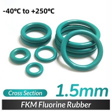 Fluorine FKM Rubber Sealing O-Rings 1.5mm Cross Section 5mm-50mm OD - High Temp