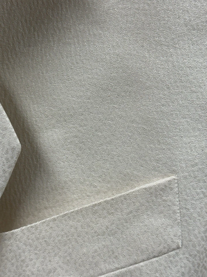 Blazer vintage REALTA branco creme 100% seda smoking jaqueta de jantar tamanho 44R CANADÁ - Imagem 3 de 4