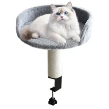 Cat Bed For Desk Removable Desk Clamp Cat Bed Soft Pad Nest Attachment