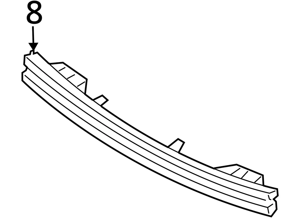 2003-2006 Hyundai Accent Front Bumper Reinforcement DNZVG - Image 3 of 3