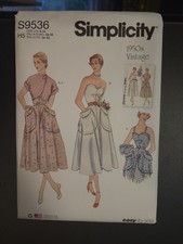 Simplicity 9536 Vintage Retro Sundress Bridal Pattern Size H5 6-14 R5 14-22 New