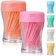 Healifty Double-Ended Plastic Toothpicks with Interdental Brush 200Pcs Per Bo...