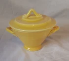 Vintage Homer Laughlin Harlequin Yellow Sugar Bowl with Lid