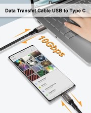 USB3.2 10Gbps USB A to USB C 3.2 Gen2 Type-C Cable Data Transfer 3A 60W QC 3.0