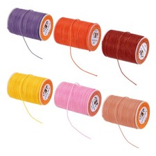 6 Rolls Waxed Cord 0.8mm 60 Yards Wax Bead for Jewelry Sewing Colors