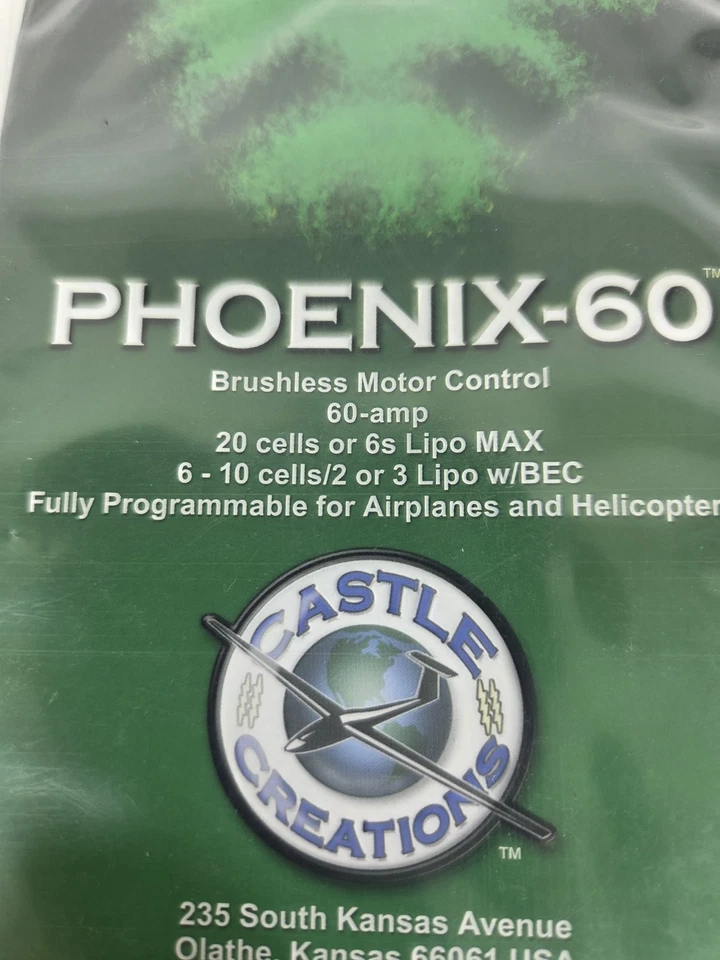 Castle Creations PHOENIX-60 Brushless ESC Motor Speed Control NIP NOS - Image 2 of 4