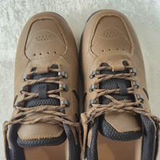 Orthofeet 644 X-Wide Brown Leather Low Top Walking Sneakers Men's Athletic Shoes