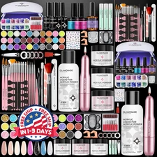 Paquete De Uñas Acrilicas Kit De Esmalte Profesional Para Pinceles Set Rutilar