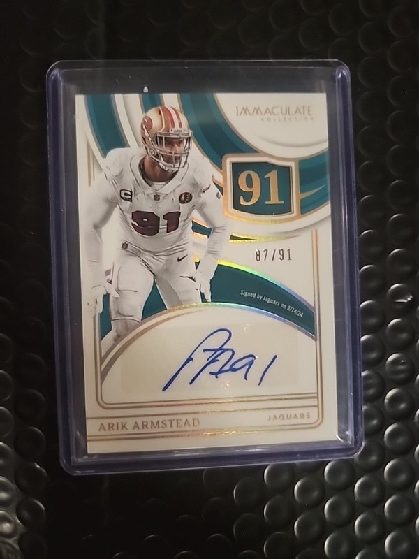 Panini 2024 Immaculate Collection Arik Armstead Jaguars Auto INS-AAD /91 #63