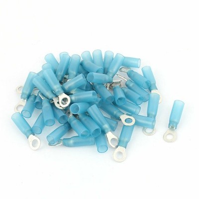 50Pcs RV2-5 Heat Shrink Electric Shrinkable Wire   Terminals AWG 16-14  #jd