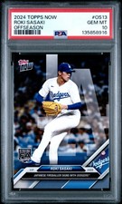 2024 TOPPS NOW OFFSEASON #OS13 ROKI SASAKI PSA 10
