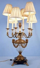 Maitland-Smith-Greek Revival Style Crystal Candelabra Table Lamp