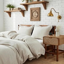 Simple Opulence 100 Linen Duvet Cover Set 3pcs Natural French Washed Flax Queen