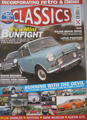 Classics magazine April 2004 featuring Lotus Esprit, Mini, Ford Martin Special