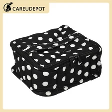 1 Pcs Nail Polish Carrying Case Storage Bag for 30 Bottles Nylon White Black