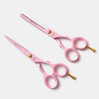 AETHER Ladies Pink Hair Hairdressing Cutting Thinning Scissors Shears 5.5 inch + Case