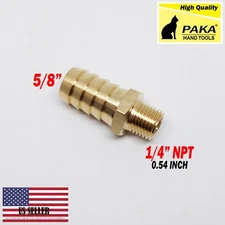 1PC- 5/8" HOSE BARB X 1/4 MALE NPT Brass Pipe Fitting NPT Thread Gas Fuel Water