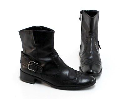 Stiefeletten Jana Reißverschluss Blockabsatz Kunstleder schwarz Gr