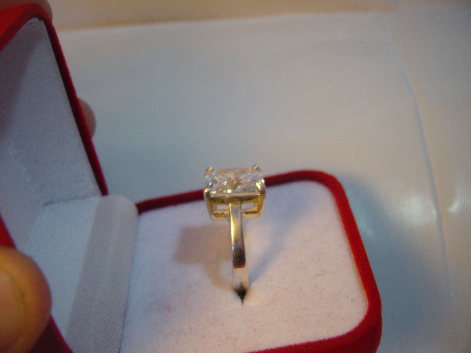 High-Quality Solid Silver Ring -Large Square Spar… - image 6