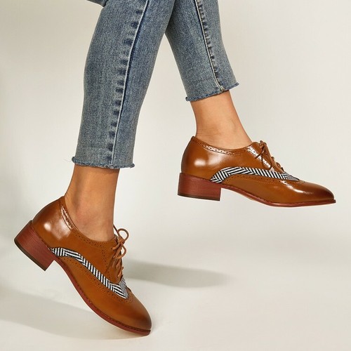 faux leather brogues womens