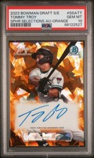 2023 Bowman Draft Sapphire Selections TOMMY TROY Orange Auto /25 PSA 10 - POP 3
