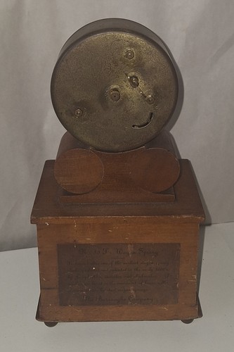 Rare Miniature Antique Wagon Spring Clock By The Burroughs Company Number 53T - Picture 7 of 9