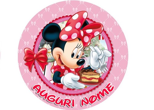 Cialda MINNIE DISNEY DAISY Decorazione Torta Ostia Zucchero Personalizzata - Foto 5 di 7