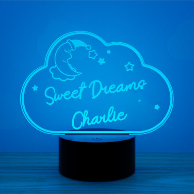 Peronalisierte Sweet Dreams LED Lampe Acryl Stimmung Nachtlicht RGB 16 Farben Fernbedienung