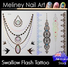 Swallow Flash Tattoos Gold Metallic Body Art Fashion Jewellery bracelet