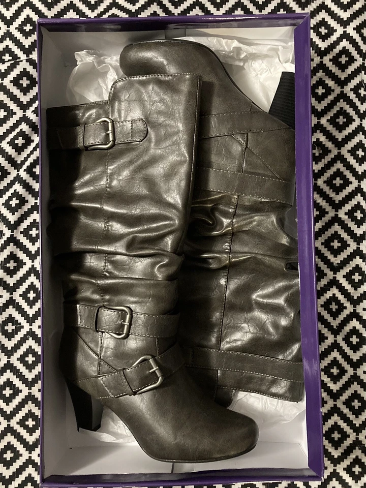 Madden Girl - Steve Madden - "Prepie" - Gris París - Botas Tacón Alto hasta la Rodilla - 7M - Foto 4 de 4