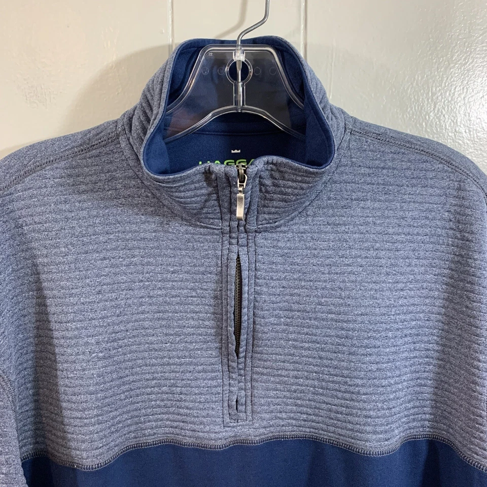 Camisa Top Informal Haggar in Motion Azul Para Hombre Cuello Simulado 1/2 Cremallera Manga Larga L Foto 2 de 4