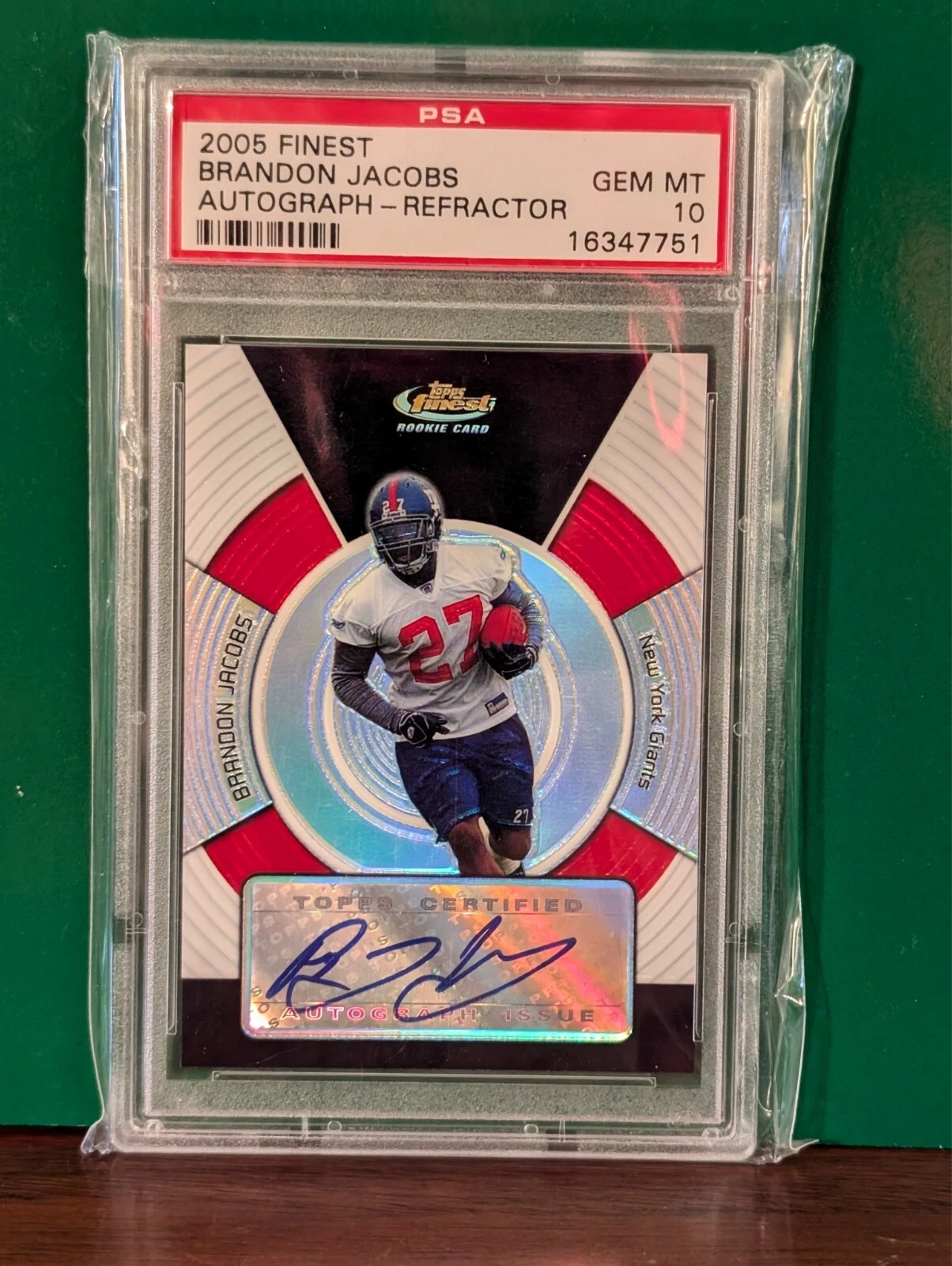 Brandon Jacobs Finest # Autograph-Refractor