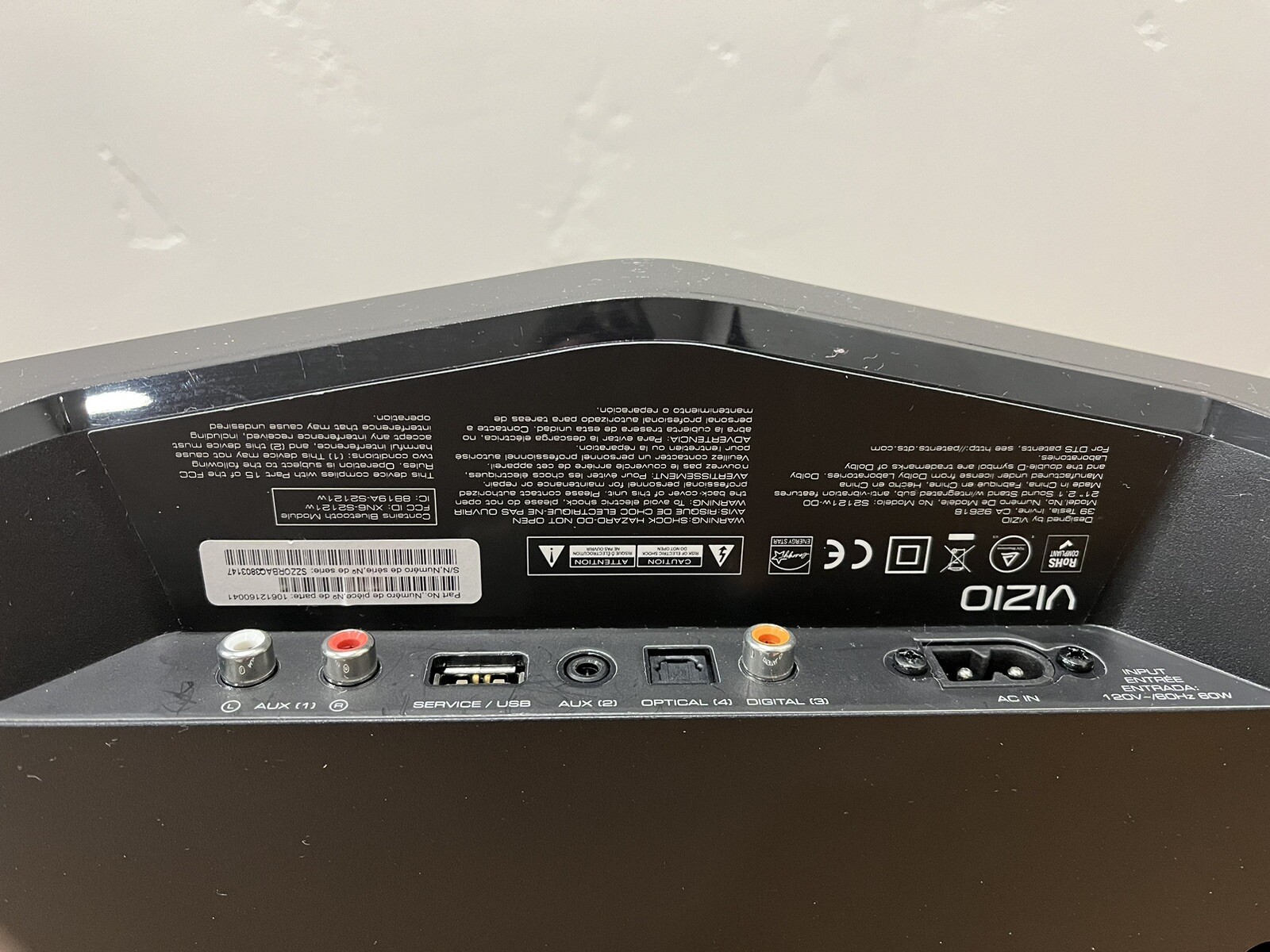 VIZIO S2121wD0 Sound Stand Bar Integrated Subwoofer 2.1 Channel With